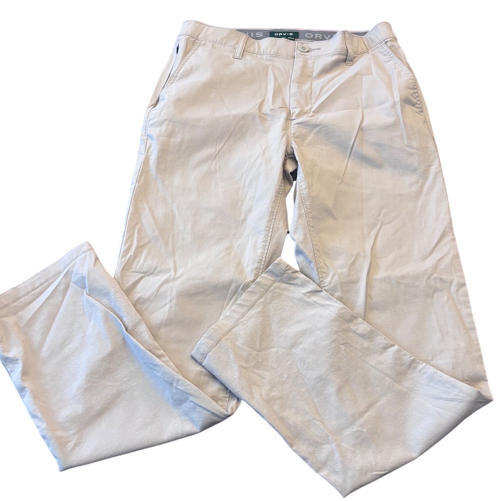 ORVIS | Mens 32x32 | Tan Chino Straight Leg Casual Dress Pants
